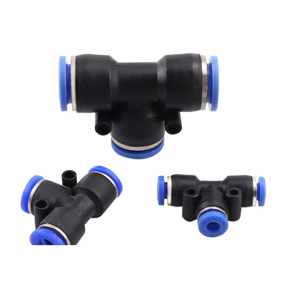 GC T Type 3-way Tee Tube  Quick  Connector Slip Lock 360 Degree Rotation Quick Installation Pneumatic Accessories 4mm 6mm 8mm 10mm 12mm 16mm outer diameter