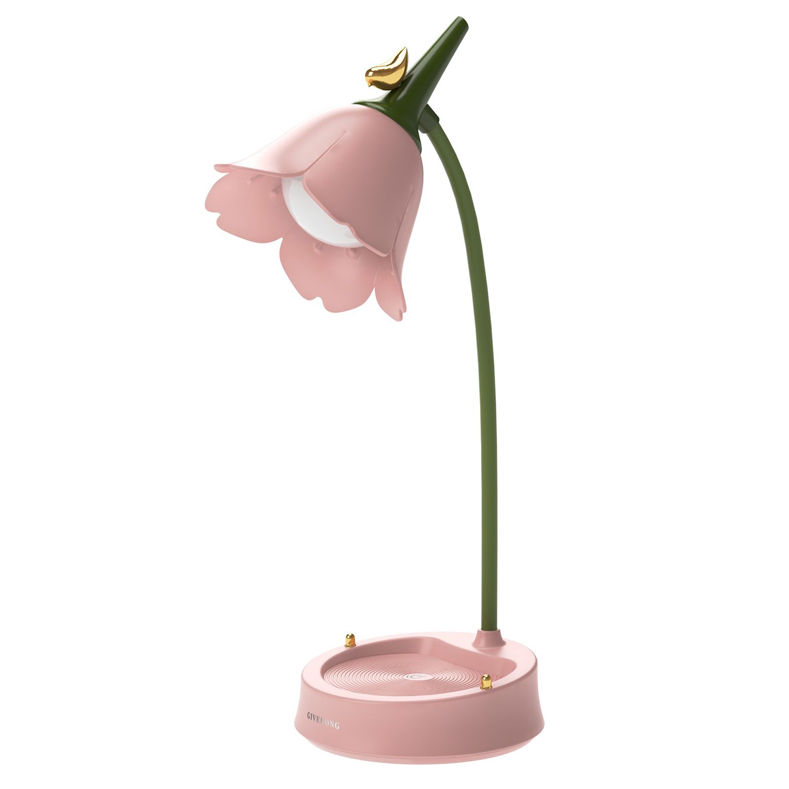 Desk Lamp Long Standby Time Multi-purpose Touch Control Flower Bird Mini Three-gear Stepless Speed USB Lamp for Reading