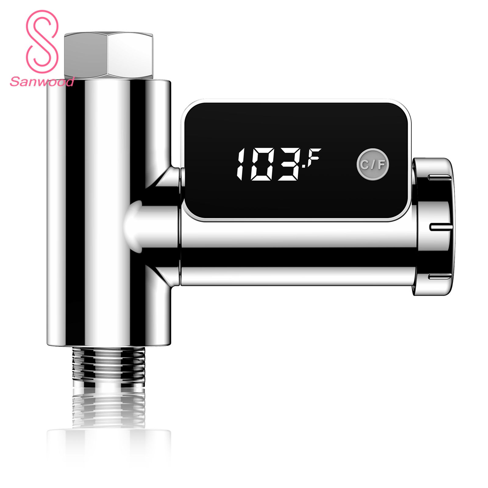 Digital Shower Thermometer Small Error Celsius Fahrenheit Display Rotatable Screen Shower Thermometer