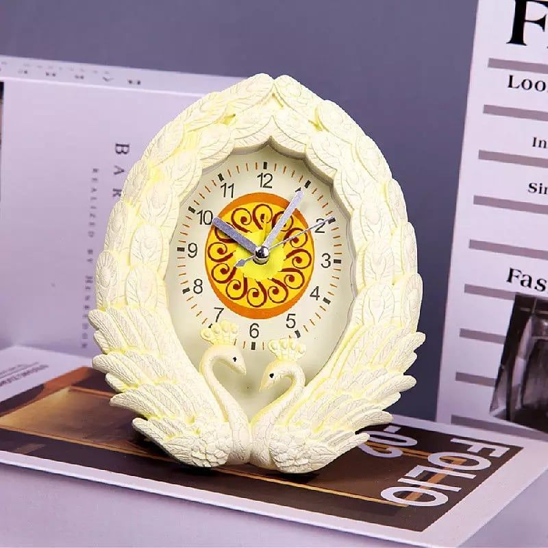 1 pair Lovely Cartoon swan Alarm Clock For Students/Kids Creative Alarm clock bedroom Desk decor clock Gift for Children/couples