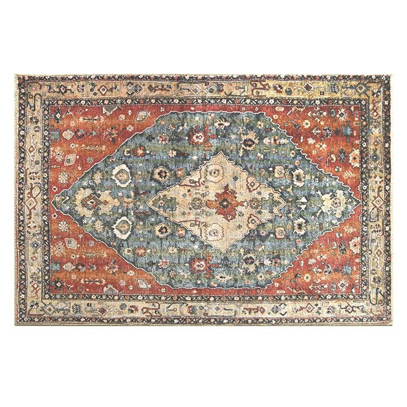 Distressed Entryway Rug Doormat Bohemian Faux Wool Floor Carpet for Indoor Front Entrance Kitchen Bathroom