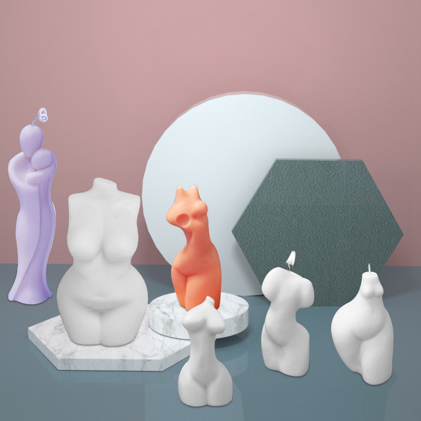 Candle Mold, Body Candle Silicone Mold, 3D Three-Dimensional Silicone Mold DIY Aromatherapy Gypsum Soap Ornament (No. 1)