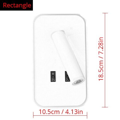 Bedroom Beside Wall Lamp LED Wall Light With Switch Reading Light Adjustable Lighting Angle Iron+Aluminum+ Acrylic AC90-260V