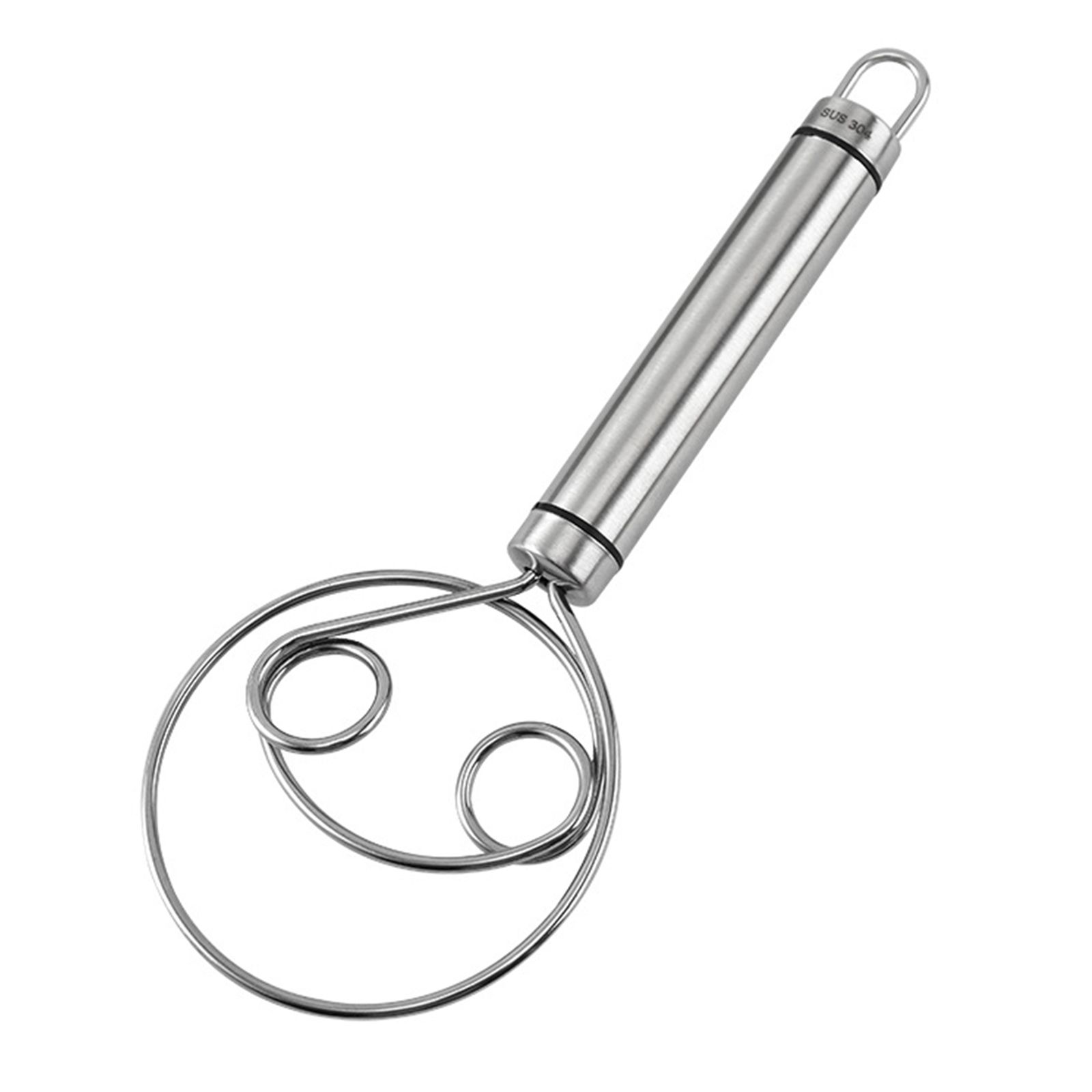 Danish Dough Whisk Food Grade 304 Stainless Steel Hand Mixer Bread Whisk 8.5 Inch Danish Whisk Dough Scraper Baking Tool for Bread Pastry or Pizza Dough