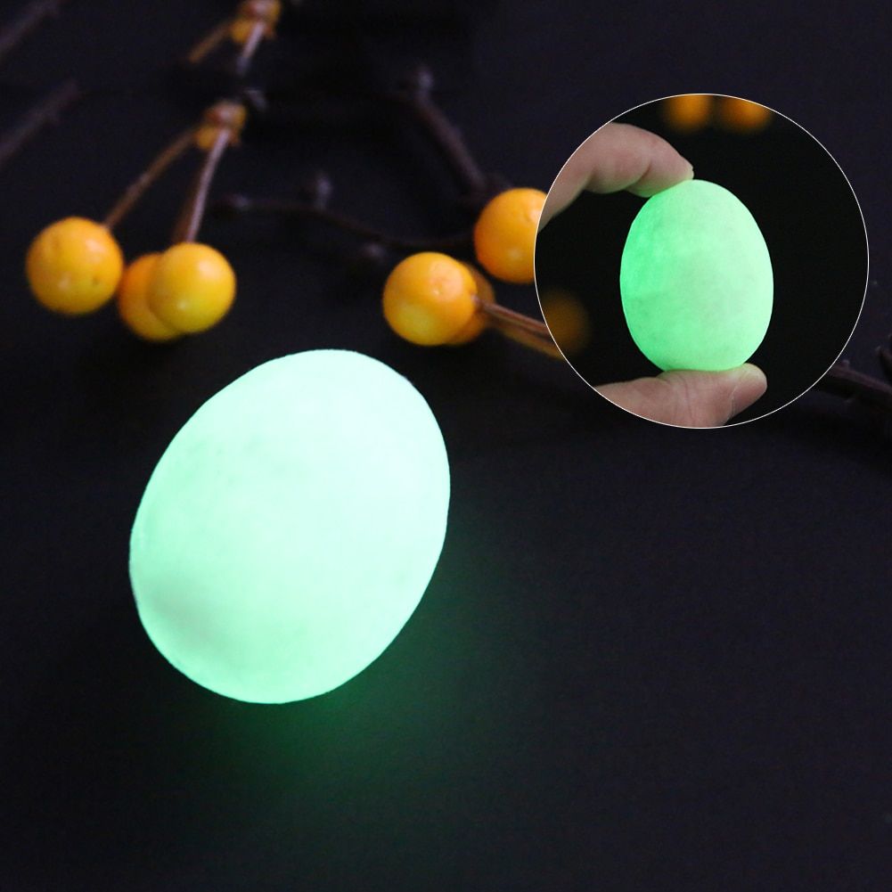 Luminous Ball Egg Shape Natural Calcite Glowing Pearl Stones Lucky Stone Garden Decor Luminous Stones Glow In Dark Decorative