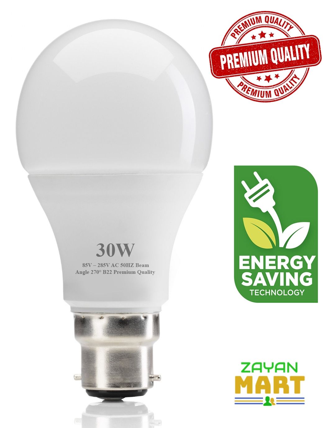 30 Watt LED Light Premium Quality 90% Energy Savings