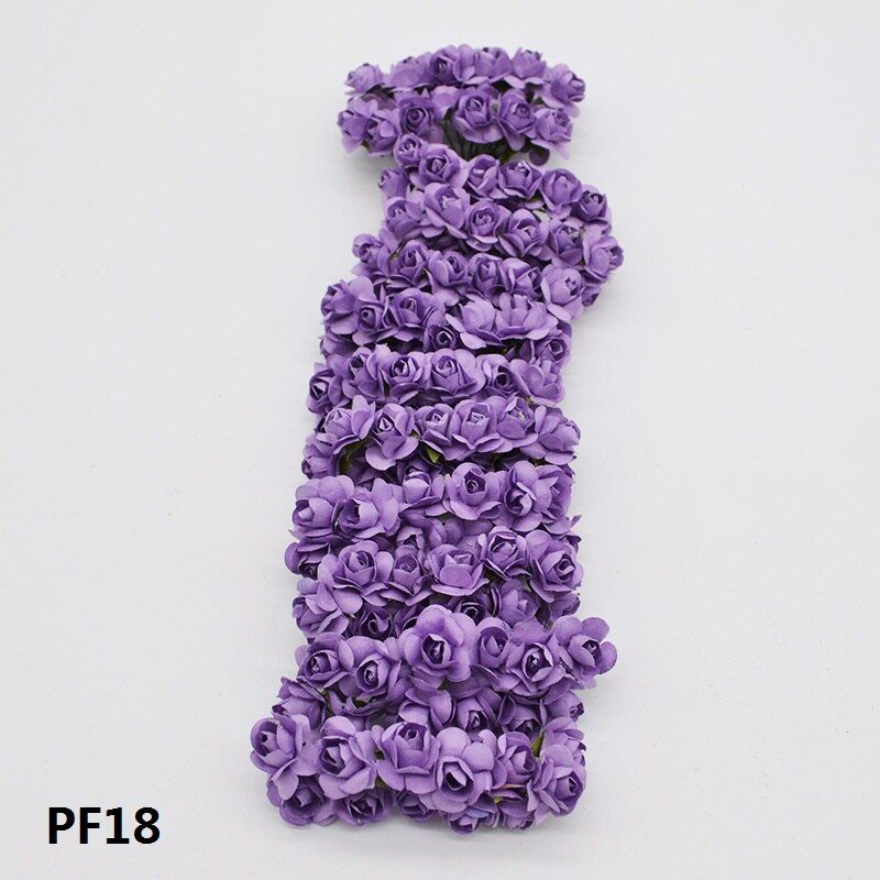 36/144pcs 1cm Cheap Artificial Paper Flowers for Wedding car fake Roses Decoration Candy box DIY Wreath Gift Scrapbooking Craft