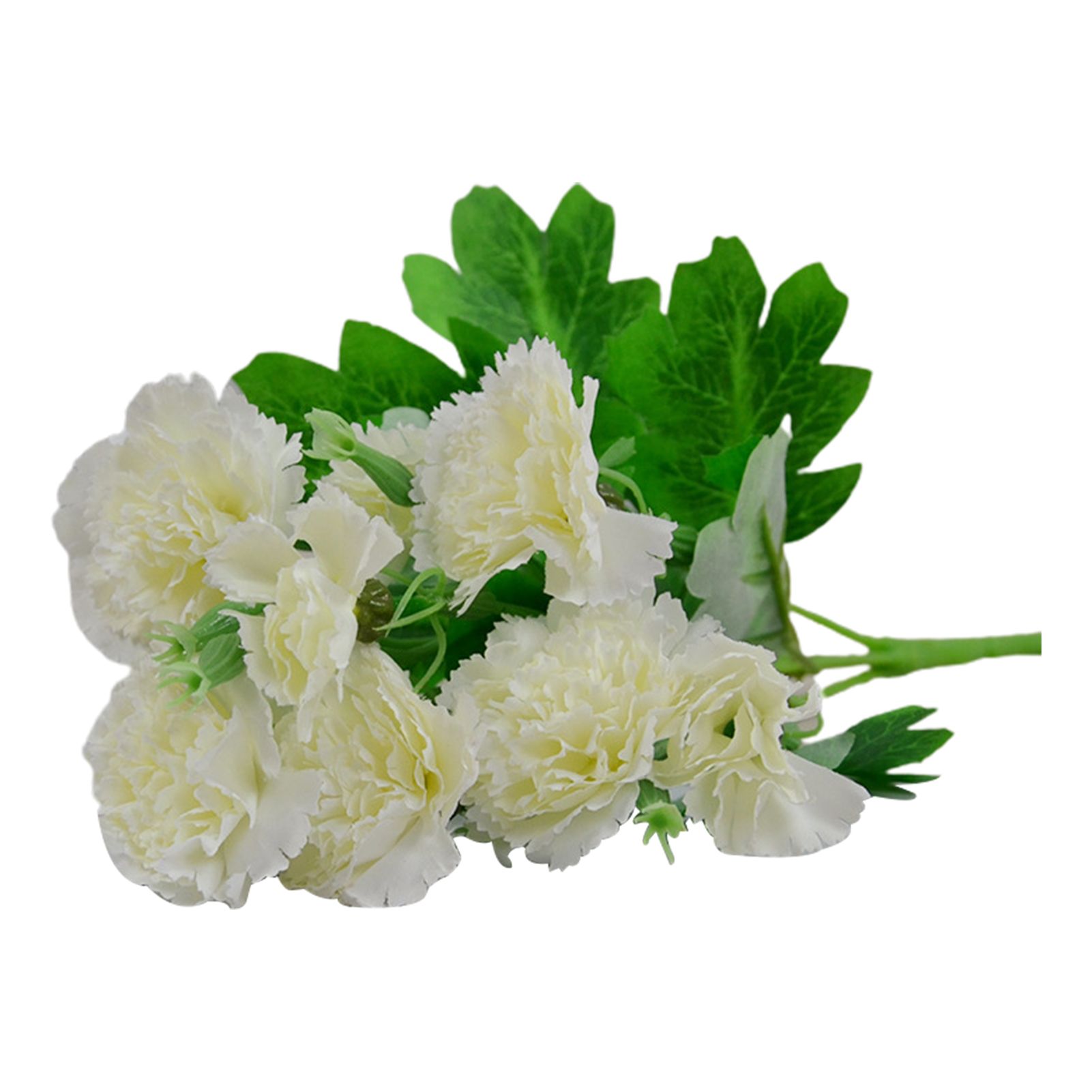 Artificial Flower Nice-looking Eye-catching Vibrant Carnation Bouquet Silk Flowers with Stems Leaves for Wife