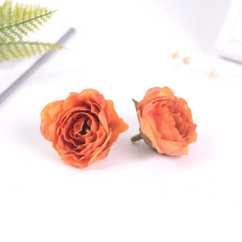 10pcs/lot Peony Artificial Flower head home Wedding Handmade DIY Decoration Handmade Gift Craft Wreath Silk party scrapbook Fake