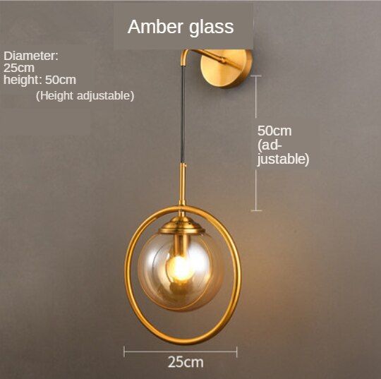 Modern Glass Ball Wall Sconce Lights Fixture en Bedside Wall Lamp Luminaire Living Room Home Decor Hallway Lighting Hotel