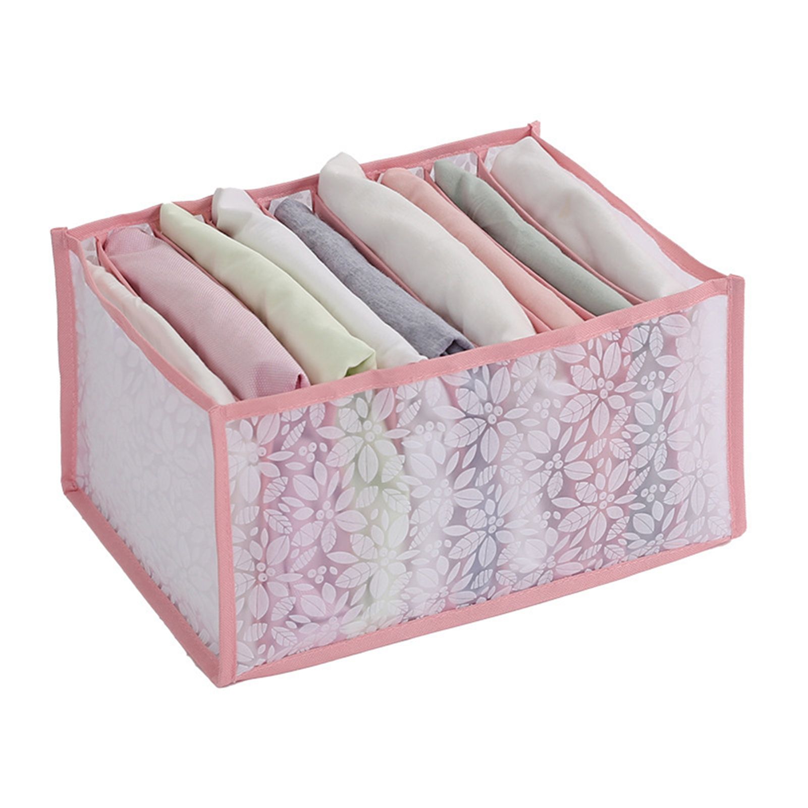 Underwear Storage Case Foldable Waterproof Nylon Mesh Dresser Dividers Clothes Container Box for Home