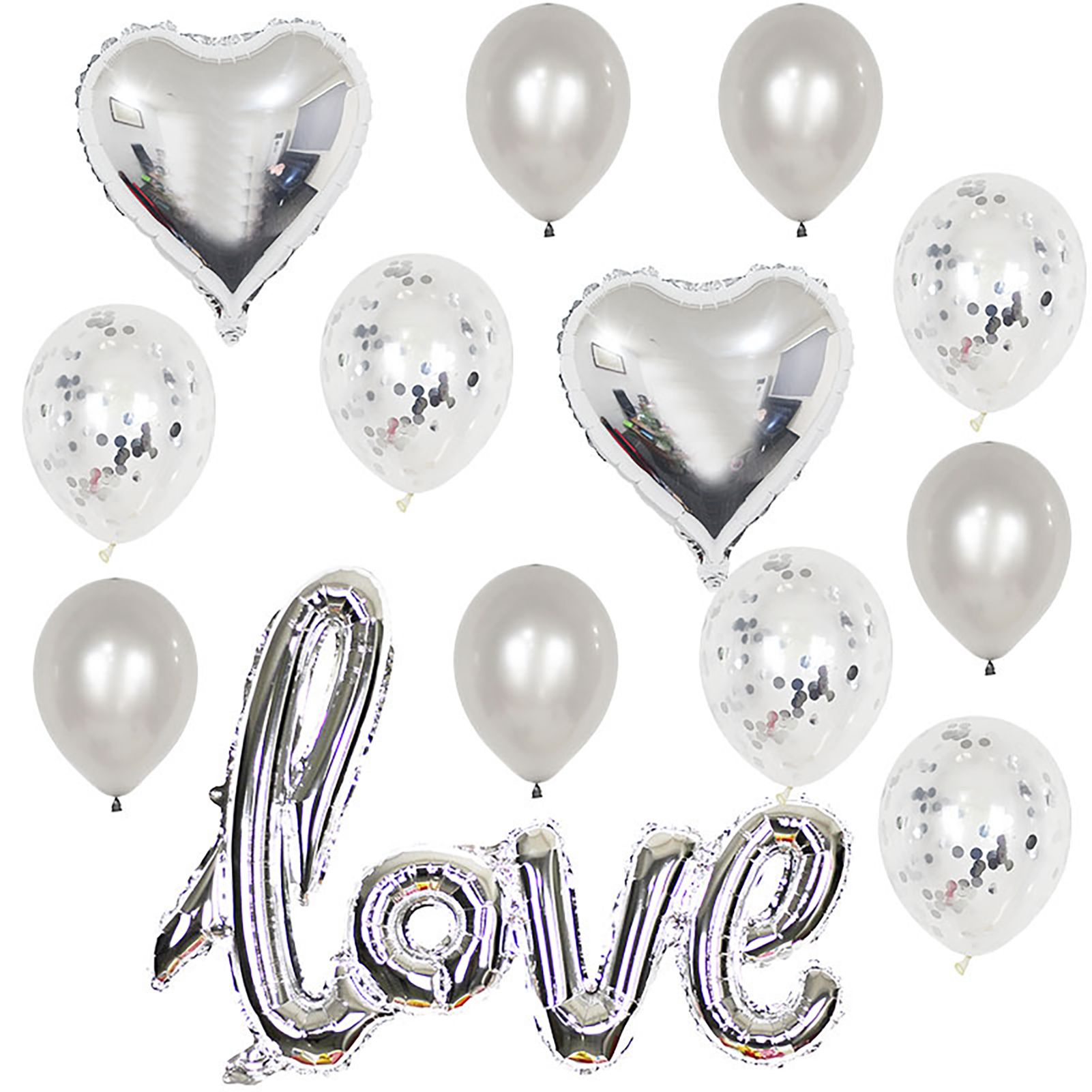 Love Balloons Set Bright Color Indepenly Combined Love Balloons Set