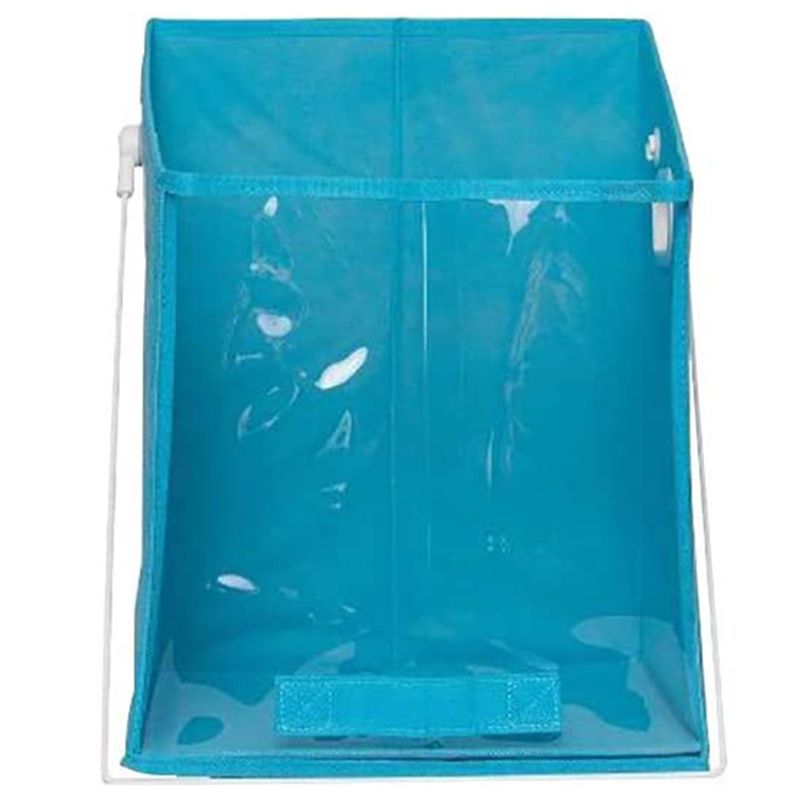 Closet Caddy Mounted Organizer Foldable Clothes Blanket Quilt Sweater Storage Box with Clear Window Rotatable Pull(null)