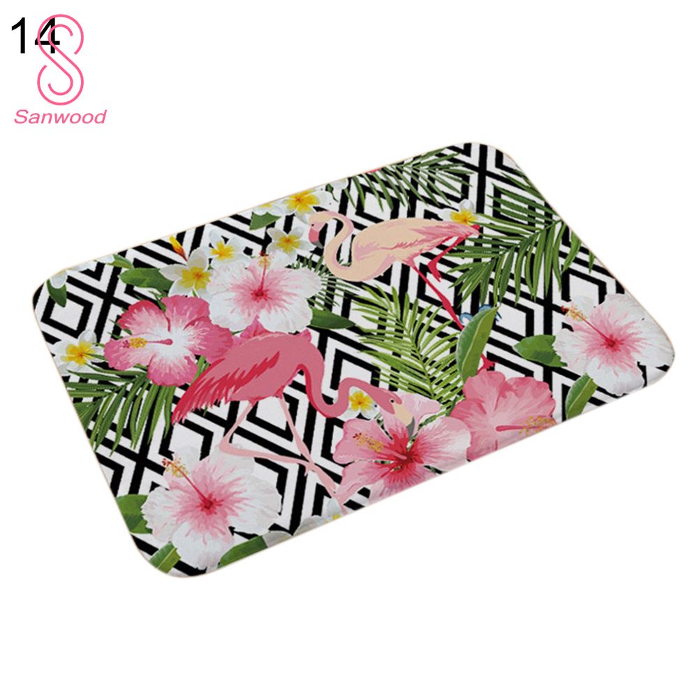 Stylish Flamingo Kitchen Bathroom Anti-slip Doormat Carpet Floor Mat Home Decor
