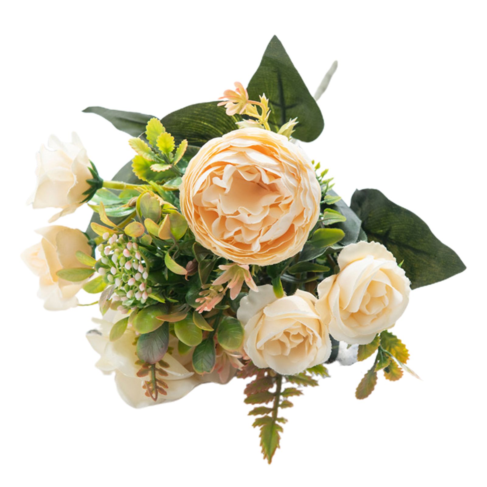 Artificial Peony Flower Realistic UV-resistant Vibrant Color No Fade Faux Silk Flower for Dining Table