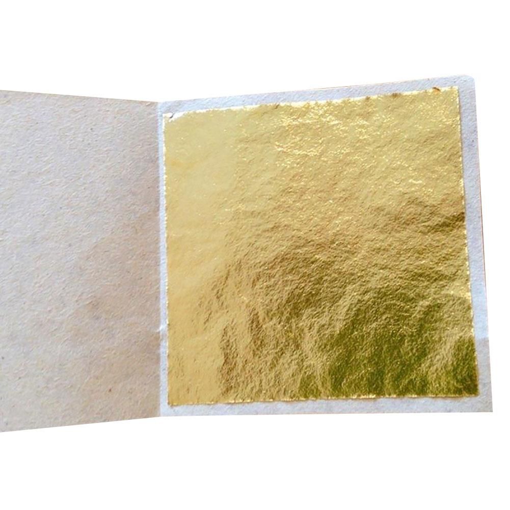 100Pcs Imitation 24K Golden Foil Food Packaging Nail Decorative Paper