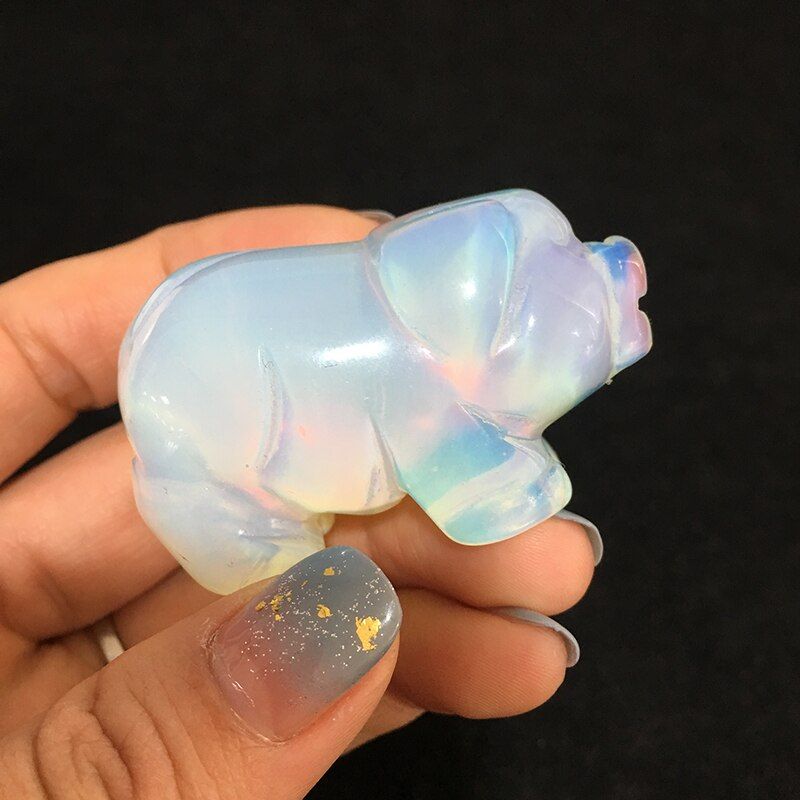 Wholesale Natural Quartz Mini Agate Pig Natural Crystal Carved 2inch Figurine Healing Crystal Reiki Feng Shui Home Room Decor