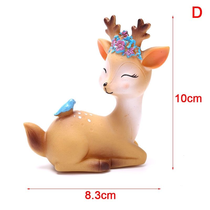 Cute Figurine  Sika Deer Baking Cake Topper Decoration Miniatures Fairy Garden Ornament Craft
