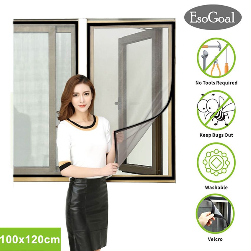 OIMG 2Nd Generation Easy Diy Mosquito Screen Net Diy Window Screen Nylon Mesh Curtain Kit With Stick Velcro No Need Toos