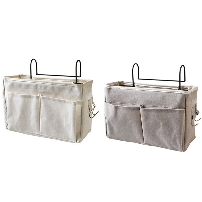 Bedside Hanging Storage Bag Canvas Bedroom Bathroom Magazine Tote Bag Storage Storage Bag
