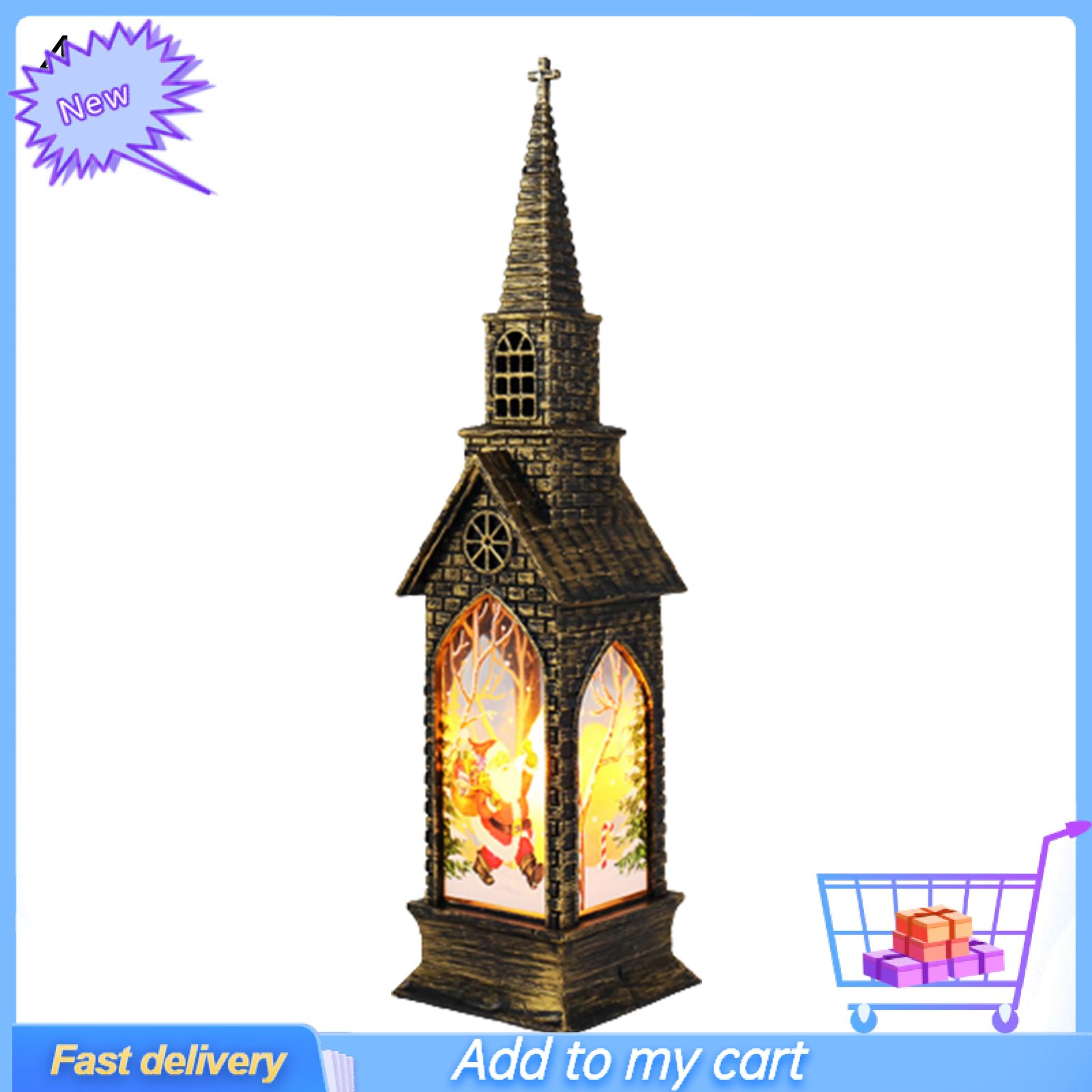 Night Light Eye-catching Cartoon Pattern PVC LED Xmas Decorative Lantern Lamp for Home