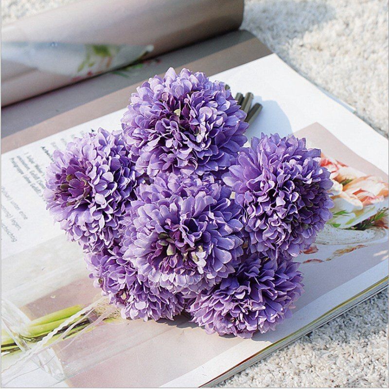 6 pieces Silk carnations Bridal bouquet accessories vases for home decor decorative household products artificial flowers cheap