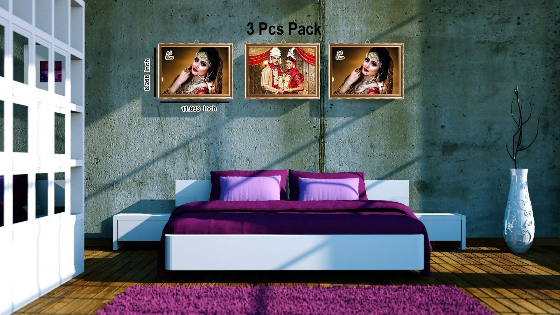 A4 Size Wedding Pack Photo Picture Frames 3 pcs Pack