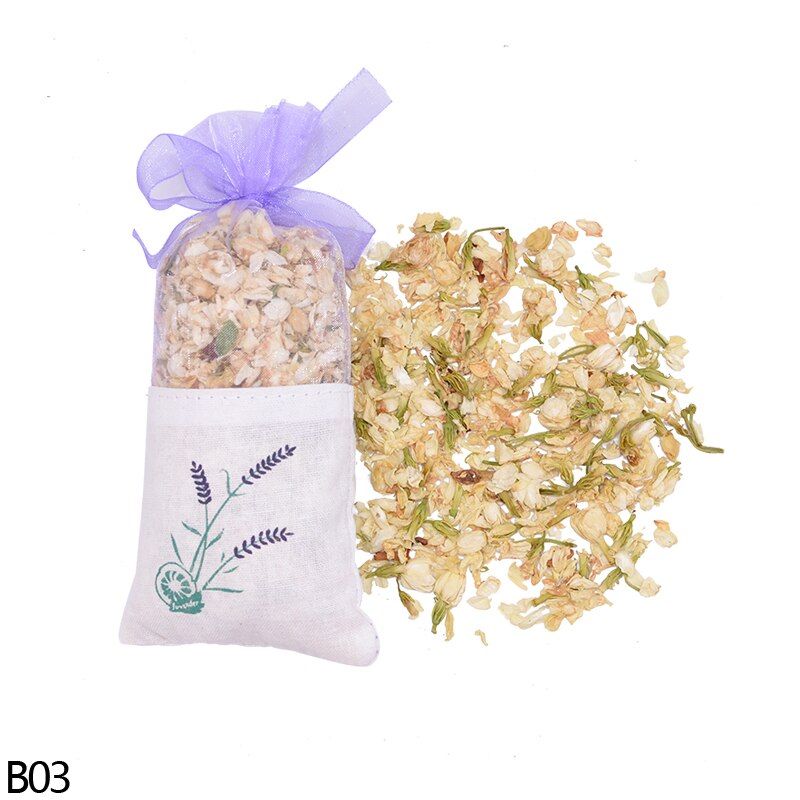 1pc Natural Lavender Rose Jasmine Rosemary Dried Flower Sachet For Car Wardrobe Home Fragrance Sachets Air Refreshing Flower Bag