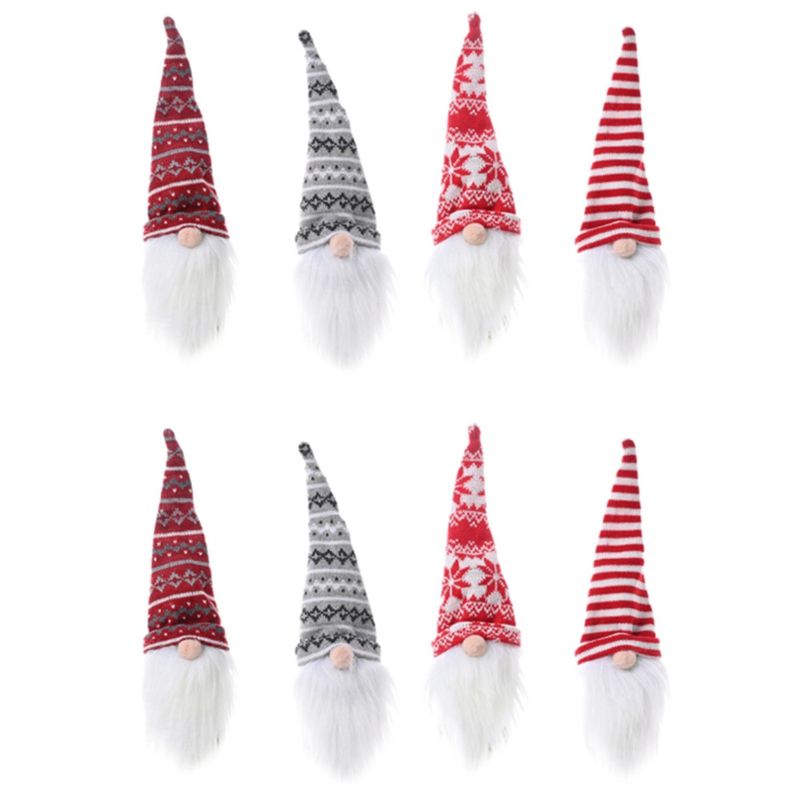 Christmas Faceless Doll  Bottle Decoration Gift Bag Knitted Hat Forest Elderly  Bottle Lid Decor