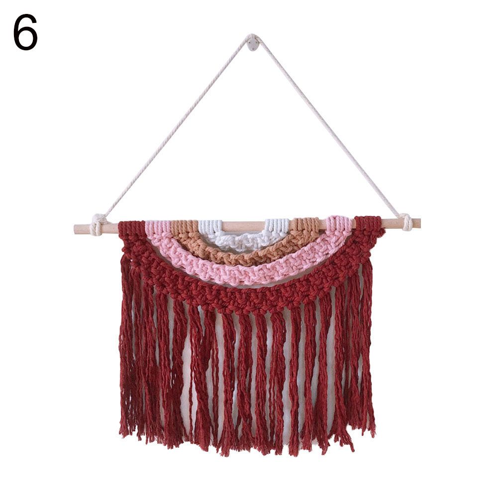 Wall Art Handmade Cotton Thread Hanging Tapestry Tassel Bohemian Room Decoration