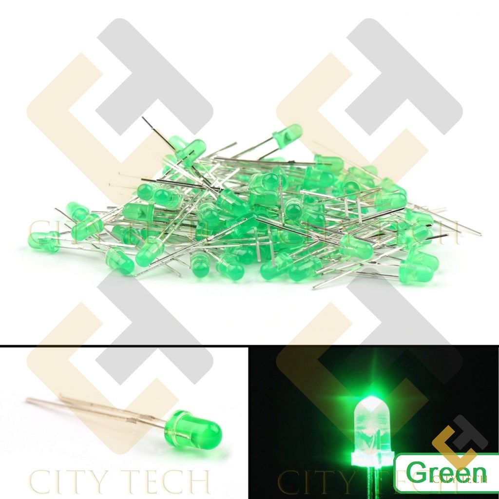 50Pcs LED Green LED 3mm Round LED Light Emitting Diode Basic Green Light Bulbs For Electronics Project Indicator Front Panels Light DIY