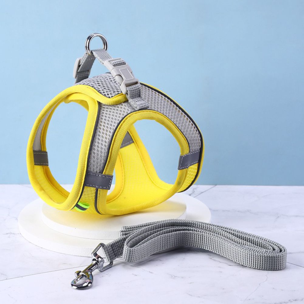 GC Pet Chest Strap Reflective Vest With Leash Outdoor Walking Lead Leashes Harness Pet Accessories color