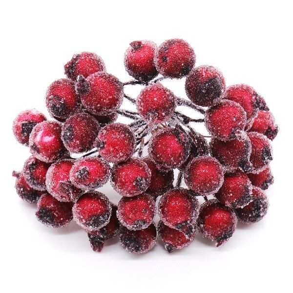 40pcs Heads DIY Handmade Pomegranate Fruit Simulated Small Berries Cute Berries Flower Decorative DIY Home Christmas Decoration