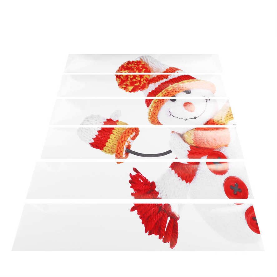Cute Scarf Snowman Pattern Stair Stickers Removable Staircase Decals Wall Sti US