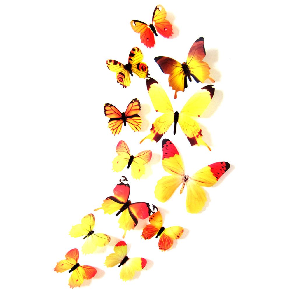 12Pcs/Set Butterfly Background Wall Stickers DIY Kids Room Decor