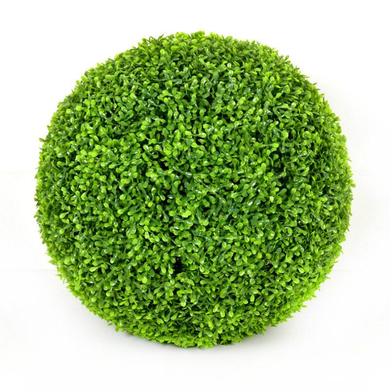 (10/18/30/38cm) Decorative Artificial Grass Ball Plastic Leaf Effect Hanging Green Grass Ball Decor Artificial DIY Flower Ball