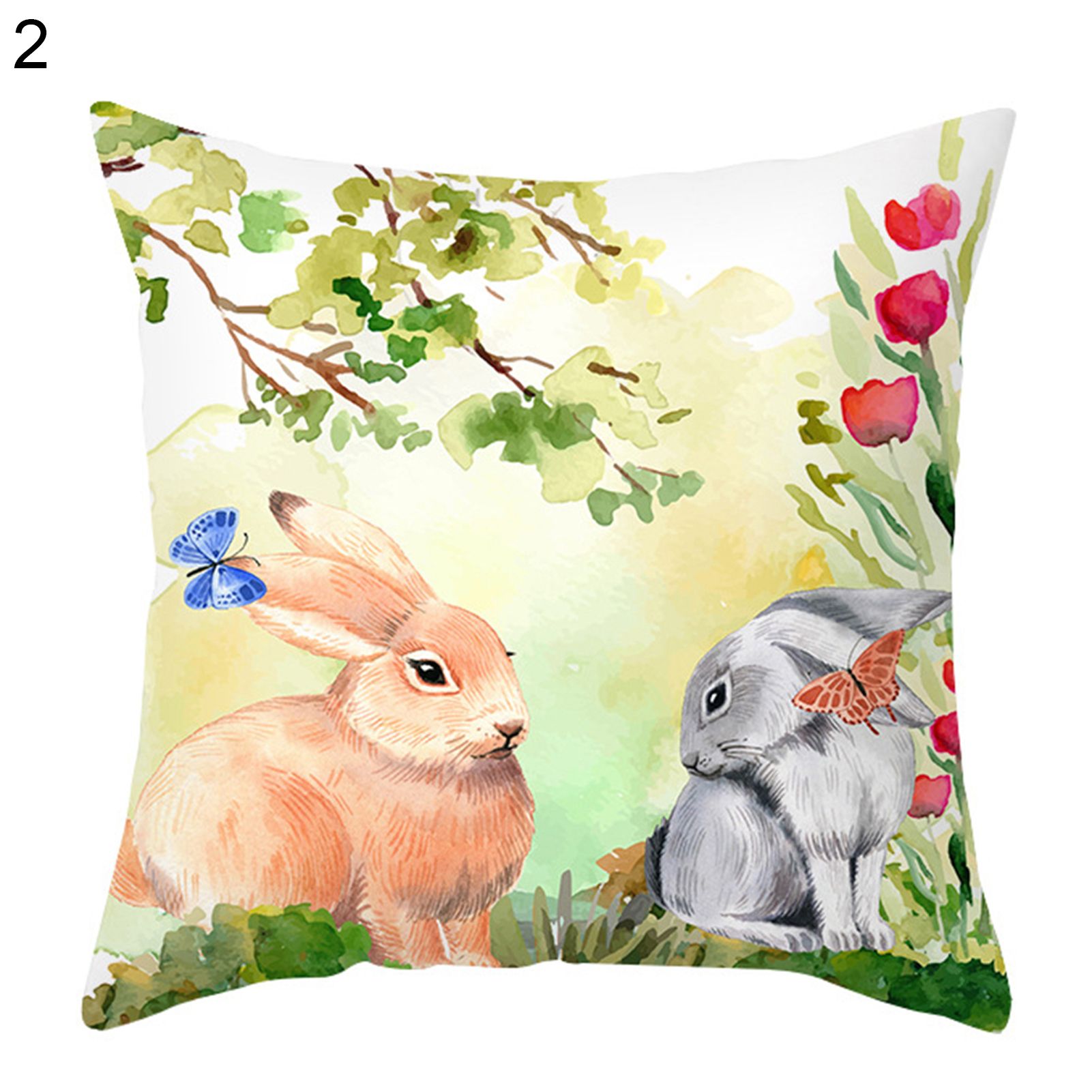 Easter low Cover Breathable Happy Easter Cartoon Throw Cushion Cover