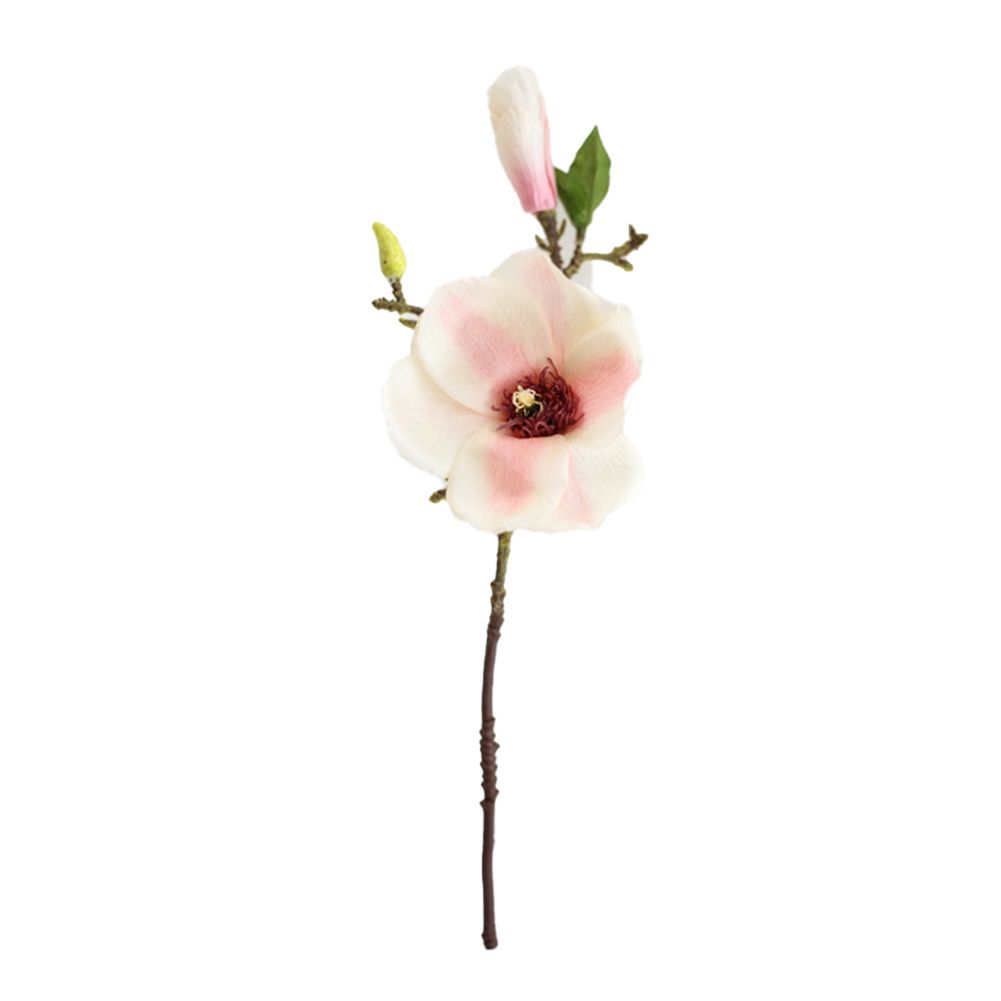 Yfashion Artificial  Flower Single Stem Magnolia Flower For Room Decoration Wedding Ornament color:Rose red