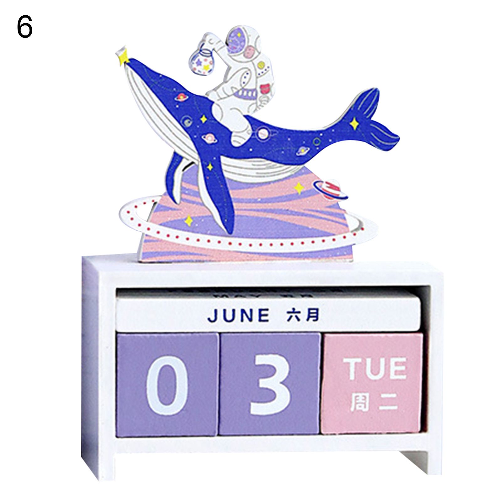 Lunar Calendar Cubic Time Concept Number Block Perpetual Calendar
