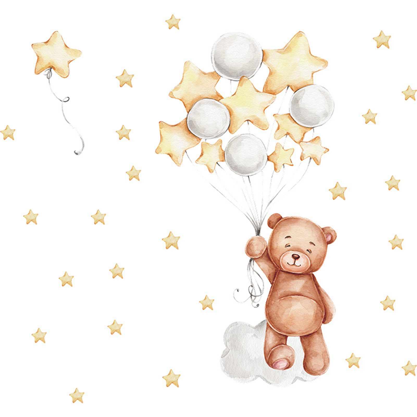 Sticker Decal Nice Looking Cute Star Balloon Bedroom Wall Sticker