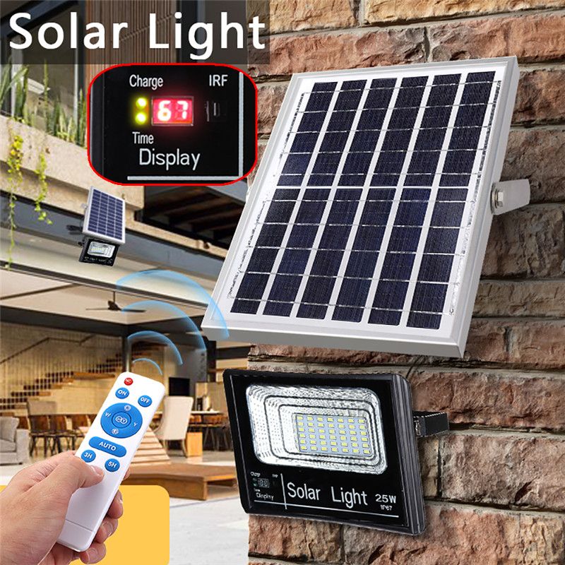Common  25W Solar Street Wall Light Outdoor 42 LED Solar Panel Floodlight Waterproof IP67 Landscape Security Lamp Light Control +Remote Control