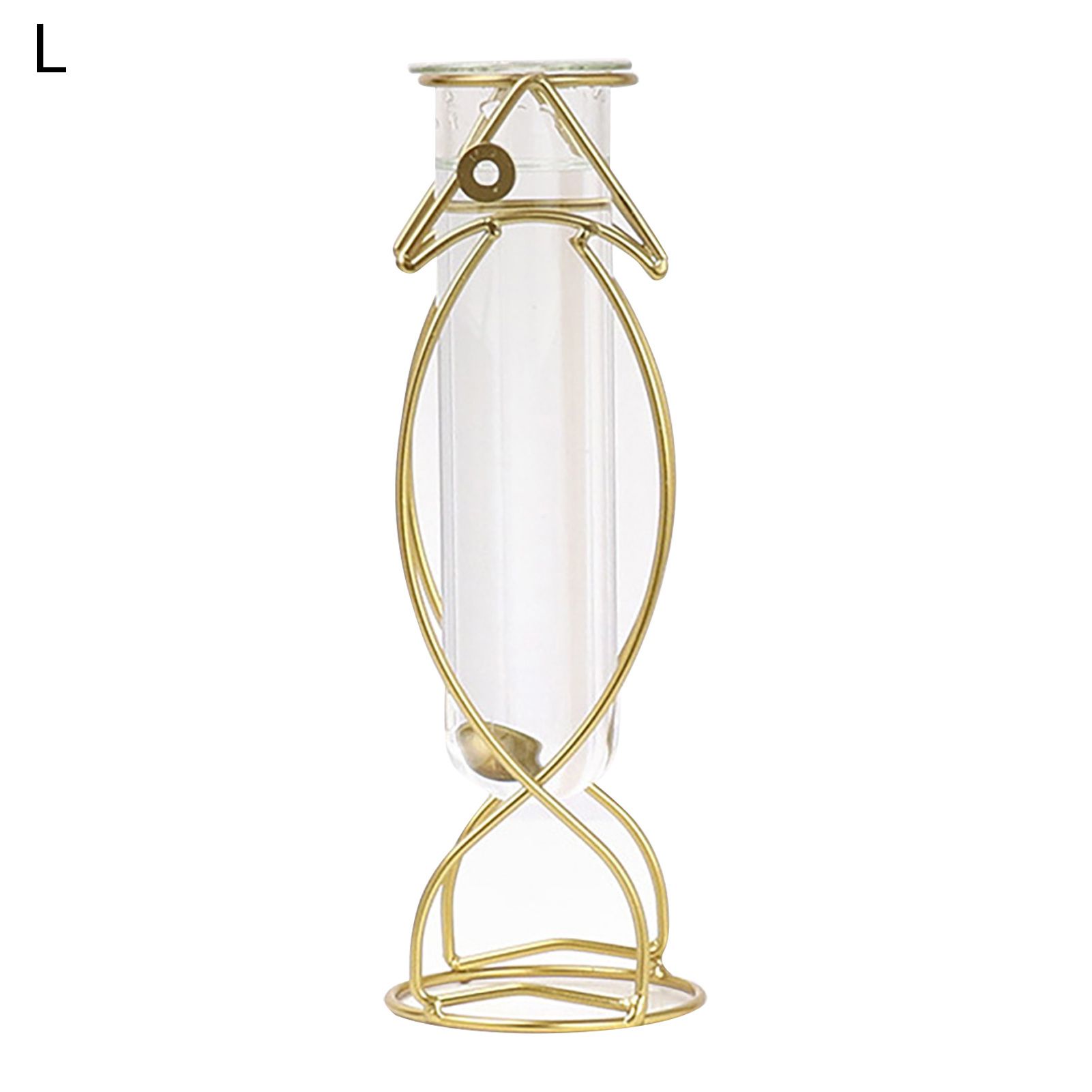 Flower Vase Long-lasting Decorative Hydroponic Vase with en Iron Frame