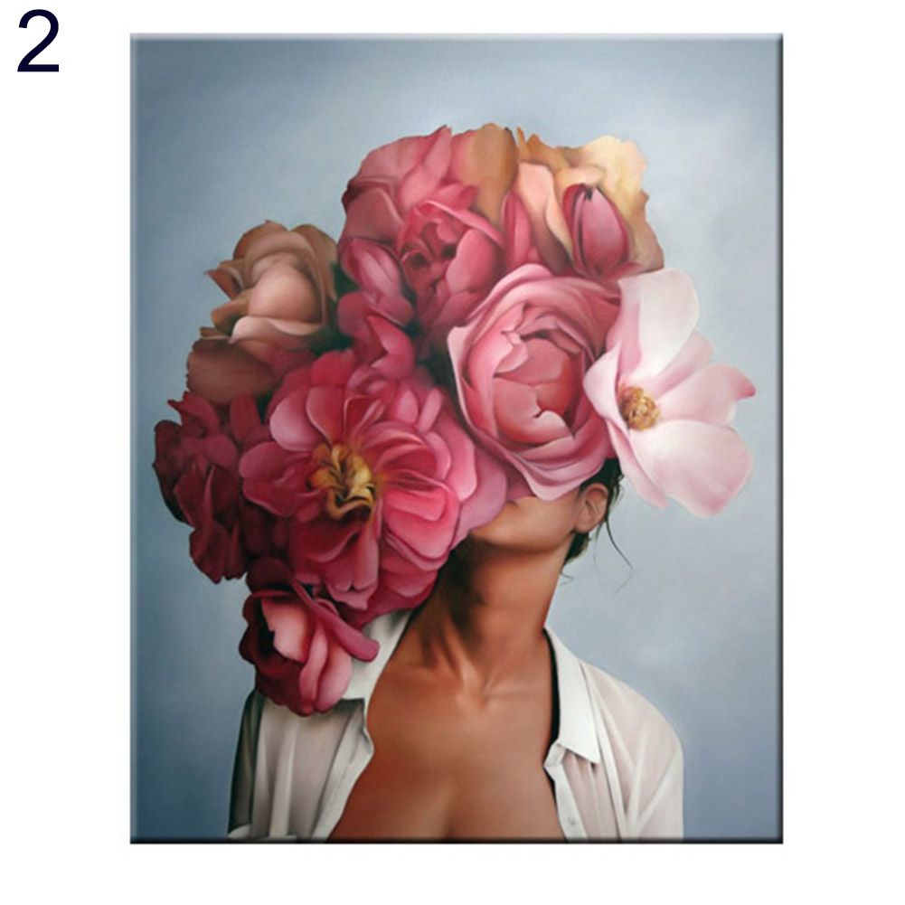 Modern Figure Flower Canvas Painting Living Room Wall Picture Poster Decoration