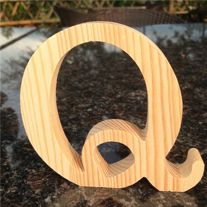Wholesale 10cm High Wood Wooden Letters A to Z Alphabet Birthday Gift Bridal Wedding Party Home Decorations Freestaning Letter