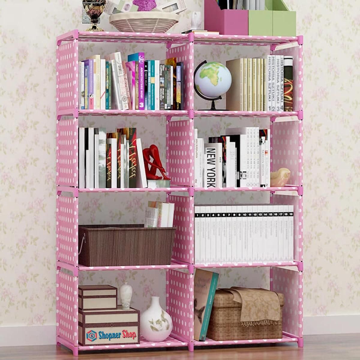 Double Row Bookshelf creative storage shelf Combination Shelf Floor Standing Bookcase