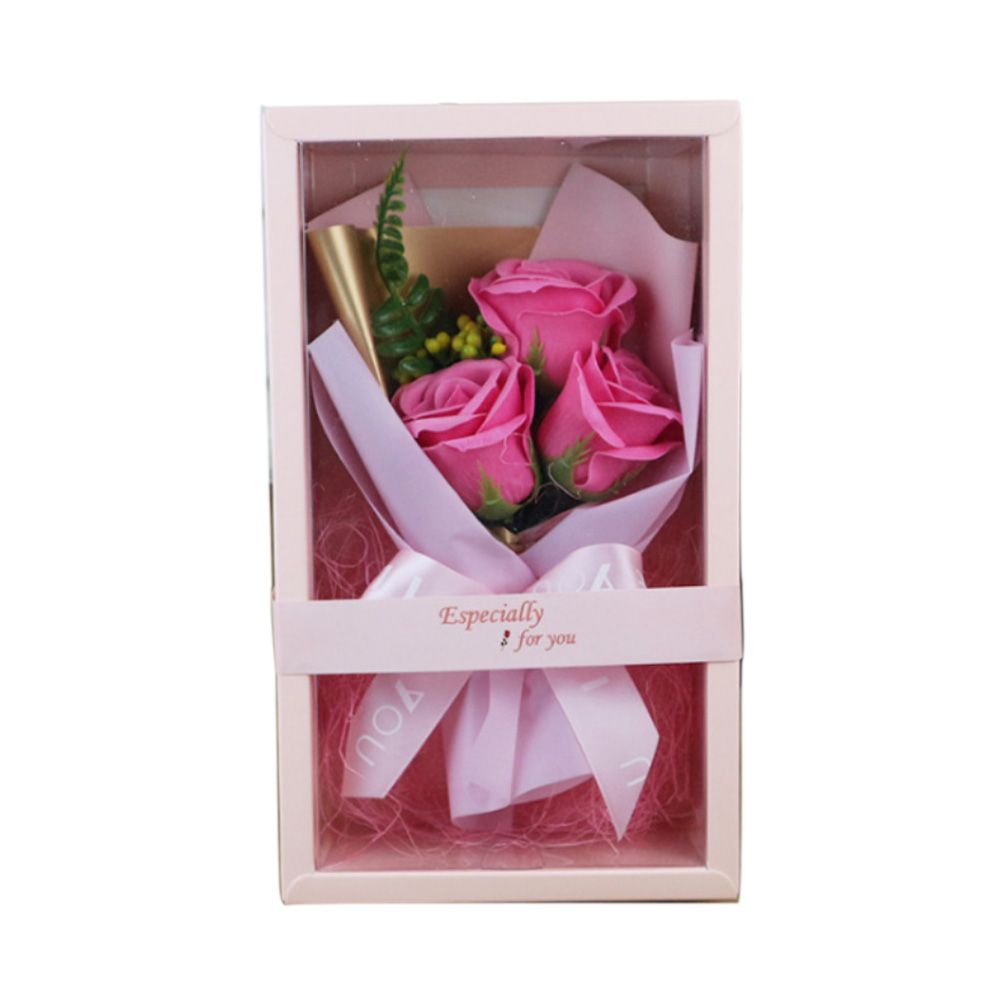 1 Bouquet 3 Heads Artificial Lifelike Soap Rose Flower Wedding Party Home Decor