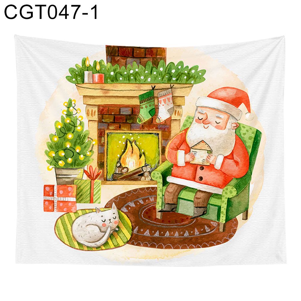 Christmas Santa Claus Print Home Wall Tapestry Bedroom Backdrop Cloth Xmas Decor