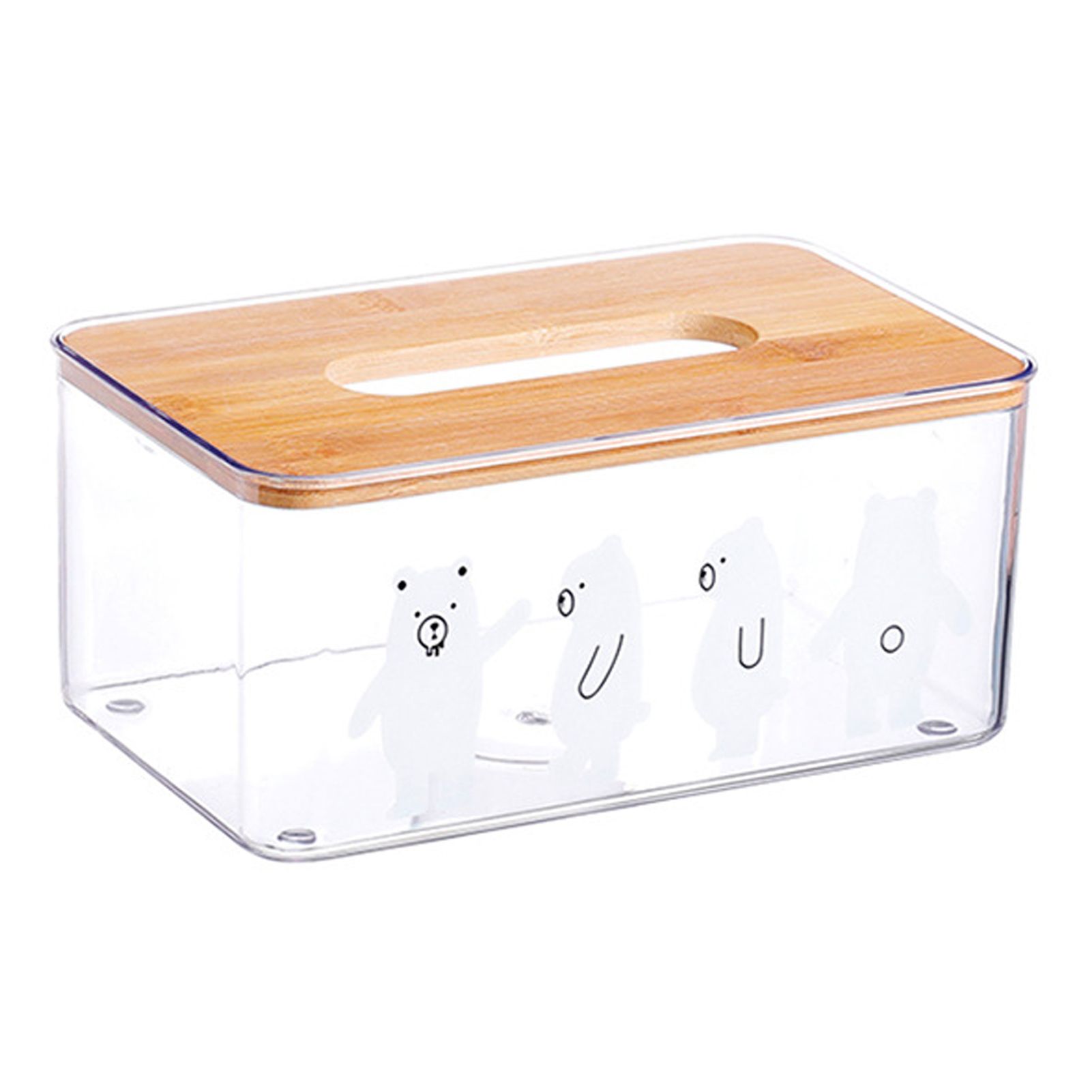 Tissue Container Transparent Wood Tissue Dispenser Holder