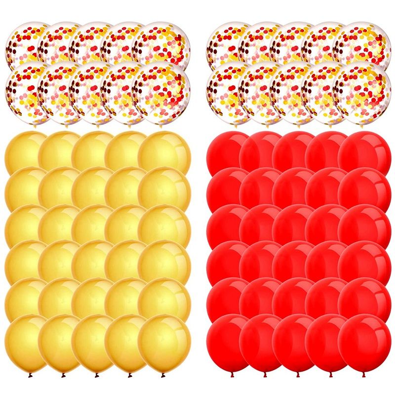 80 Pieces of Carnival Balloons Confetti Balloons Christmas Colorful Party Balloons (aurum, Red)(null)