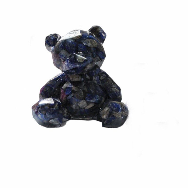 Customize Crystal Quartz Hand-made Animal Toy Statue Gemstone Beautiful bear Glue the bear for Gift ZY